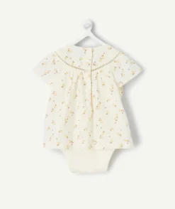Blouse body naissance fille imprimé