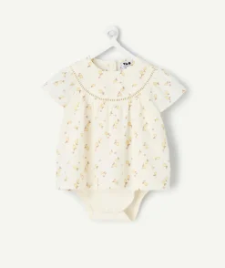 Blouse body naissance fille imprimé