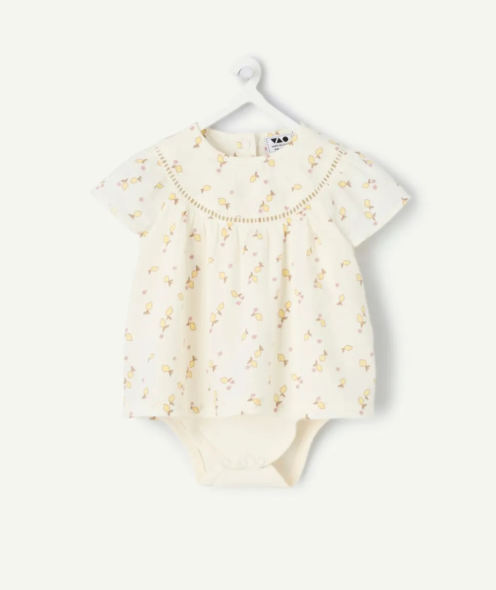 Blouse body naissance fille imprimé