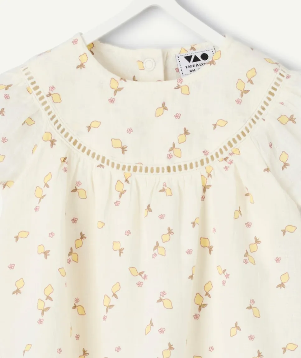 Blouse body naissance fille imprimé