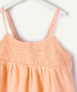 Blouse à bretelles fille orange pastel