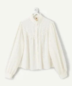 Blouse fille ample écrue