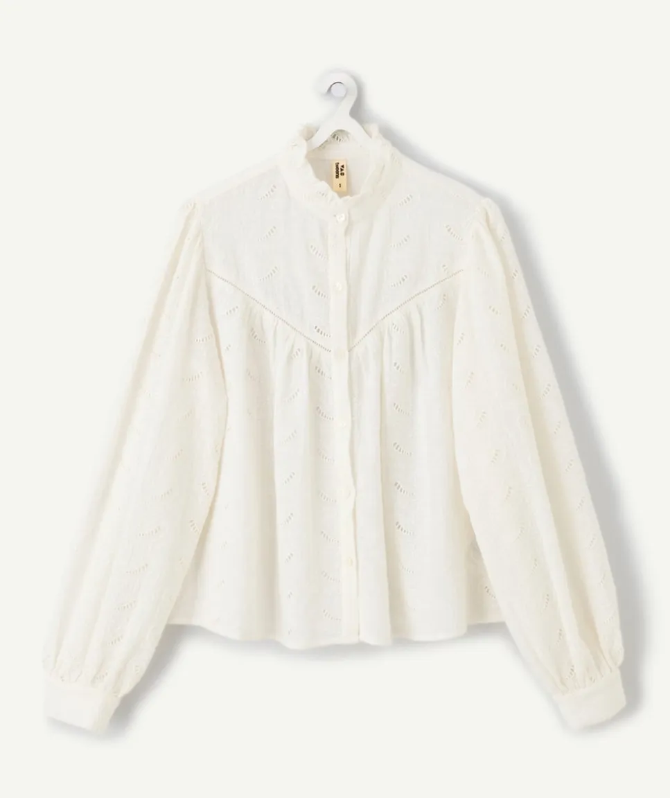 Blouse fille ample écrue