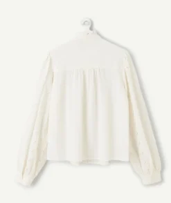 Blouse fille ample écrue
