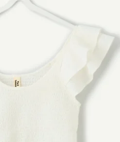 Blouse fille blanche volantée