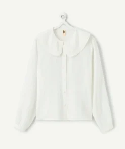 Blouse fille droite blanche