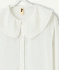 Blouse fille droite blanche