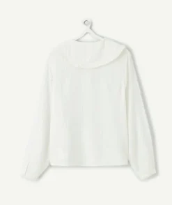 Blouse fille droite blanche