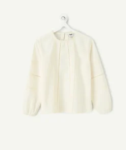 Blouse fille droite écrue