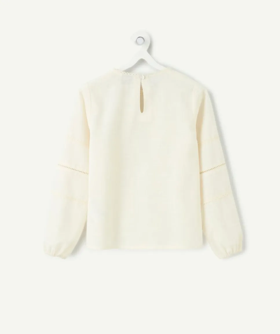 Blouse fille droite écrue
