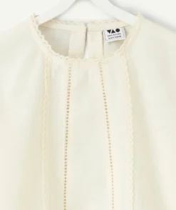 Blouse fille droite écrue