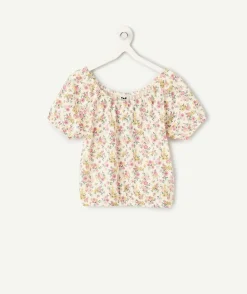 Blouse fille imprimé floral en coton