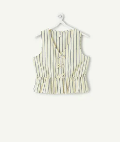 Blouse fille oversize rayé avec nœuds