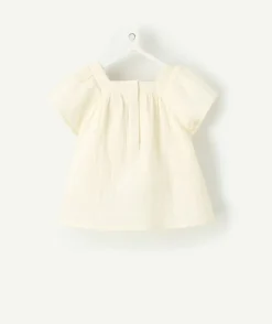 Blouse manches courtes bébé fille écru