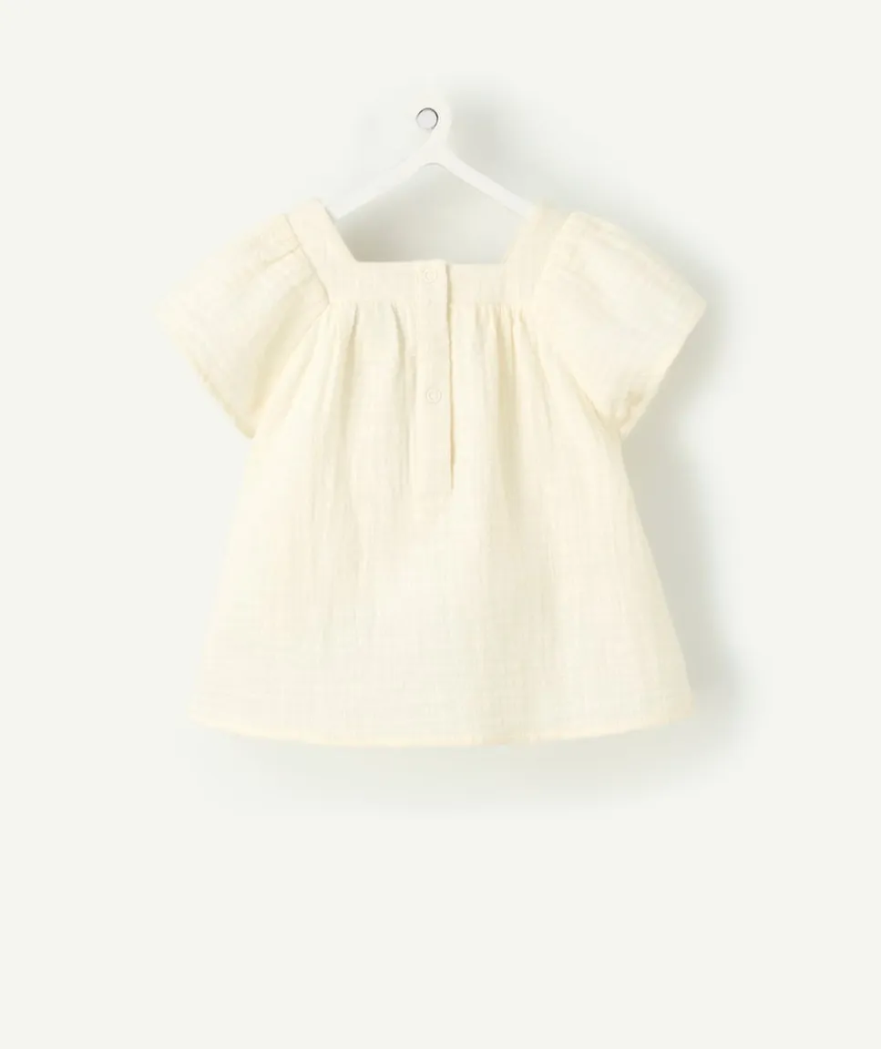 Blouse manches courtes bébé fille écru