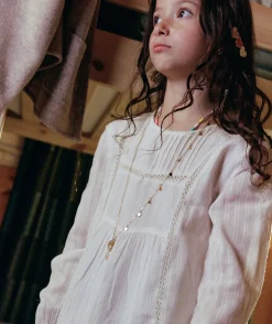 Blouse manches longues blanche fille