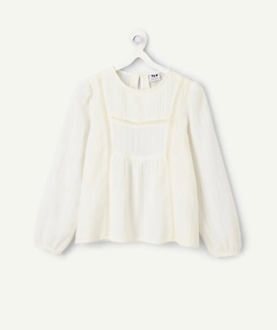 Blouse manches longues blanche fille