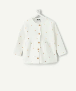 Blouse naissance fille blanc imprimé cœur