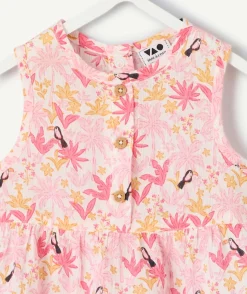 Blouse sans manches bébé fille imprimée rose