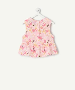 Blouse sans manches bébé fille imprimée rose