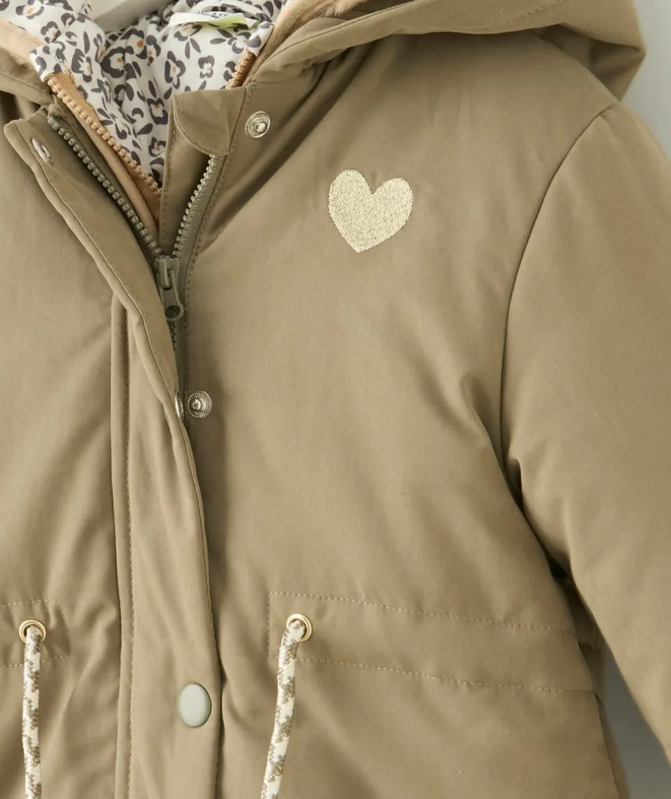 Blouson bébé fille kaki et beige 3en1 amovible