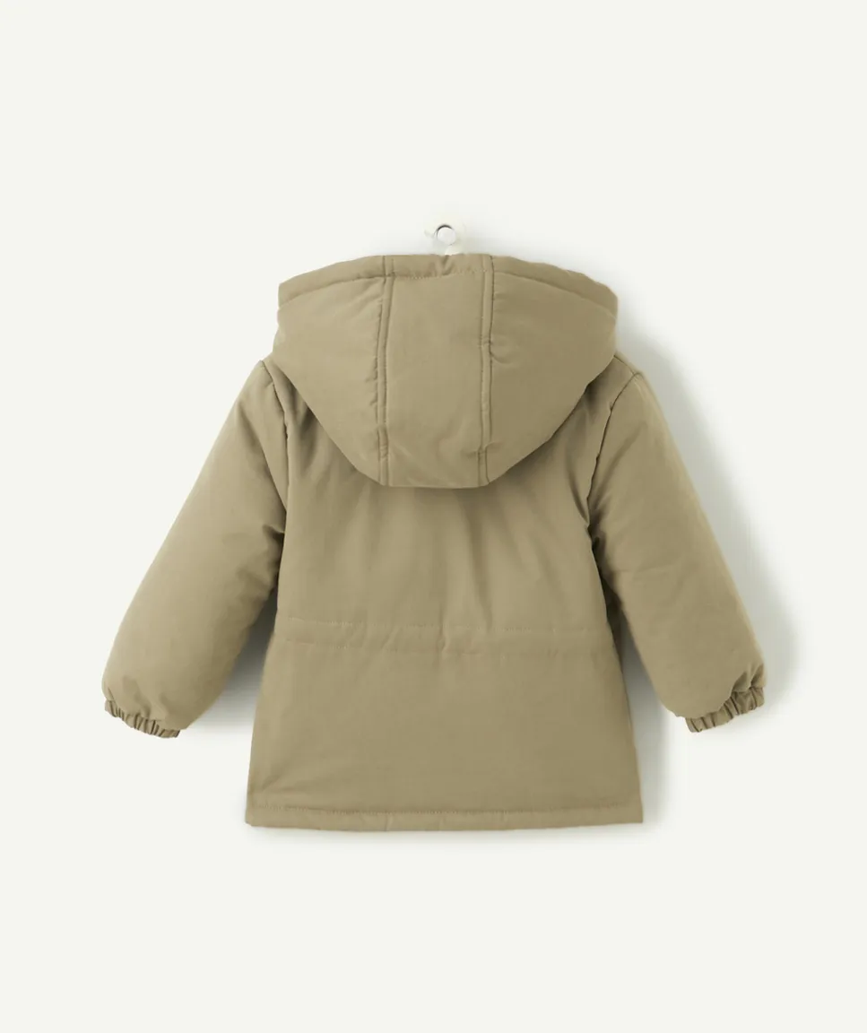 Blouson bébé fille kaki et beige 3en1 amovible