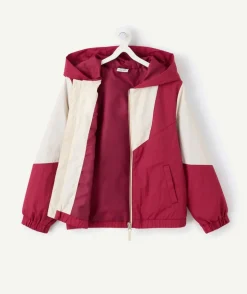 Blouson fille colorblock avec capuche