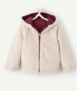 Blouson fille réversible bicolore capuche zippé