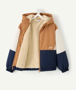 Blouson garçon colorblock doublé sherpa