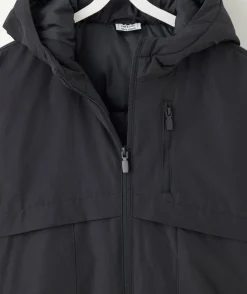 Blouson garçon noir capuche zippé