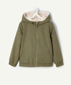 Blouson kaki avec capuche réversible