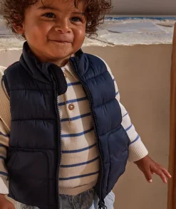 Blouson sans manches bébé garçon recyclé bleu