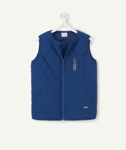 Blouson sans manches garçon matelassé bleu nuit