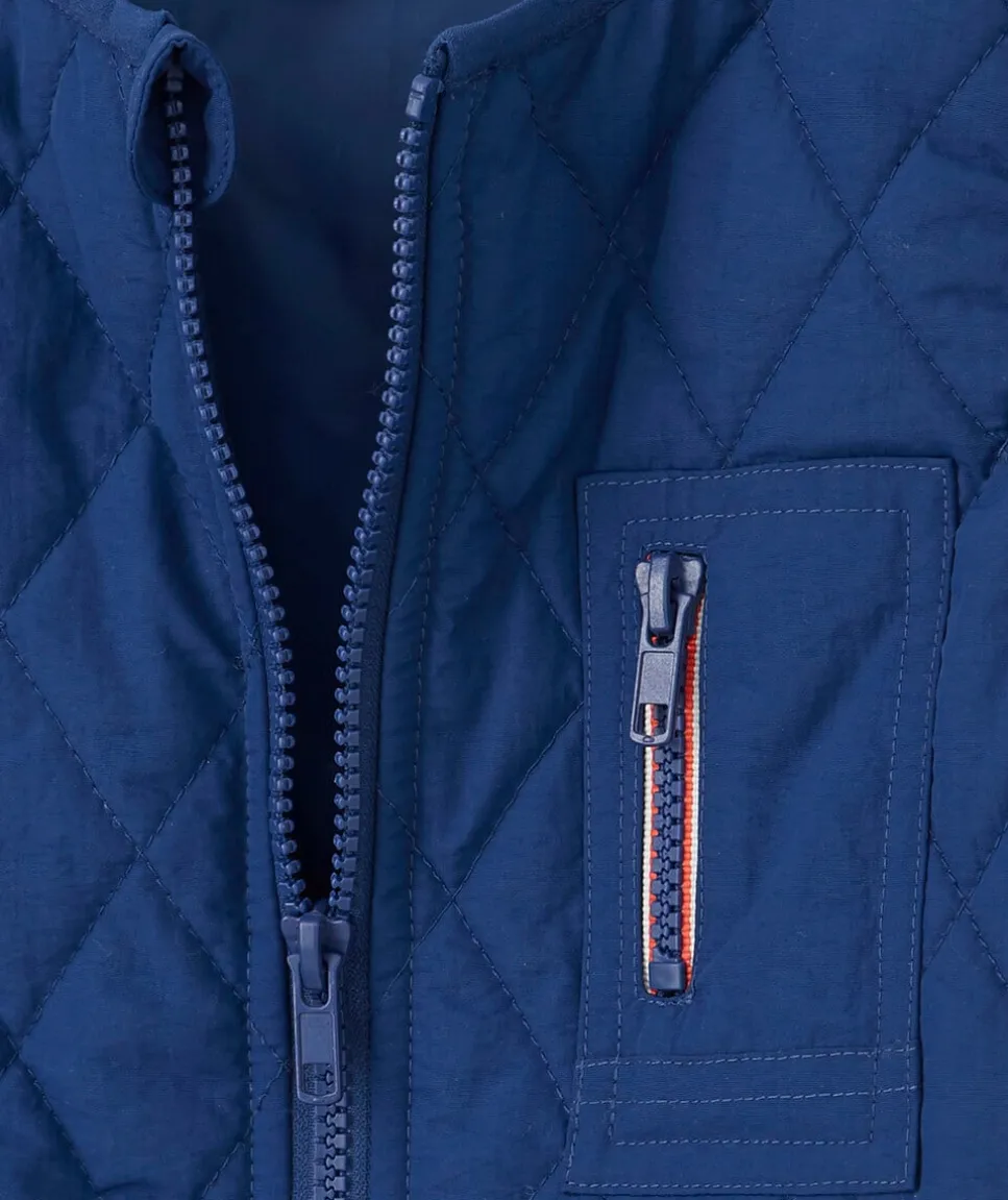 Blouson sans manches garçon matelassé bleu nuit