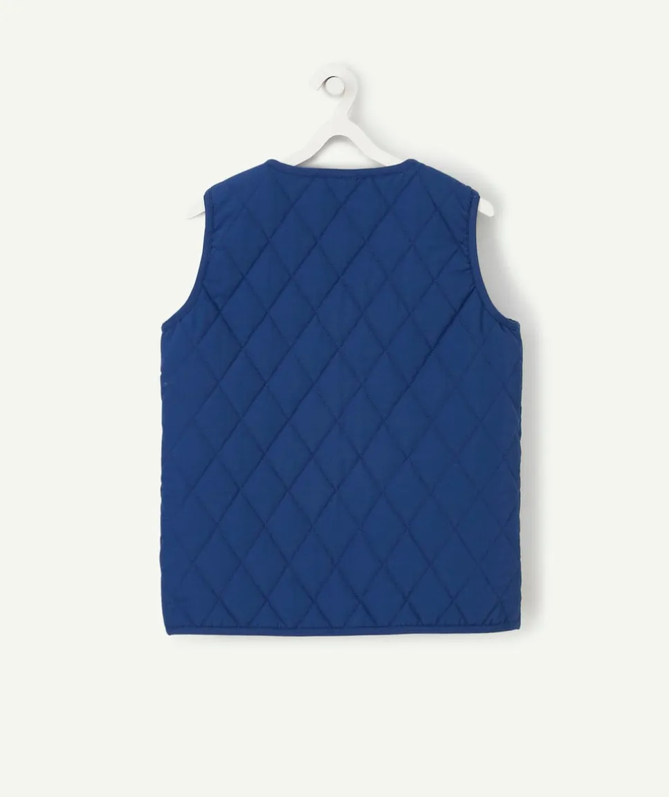 Blouson sans manches garçon matelassé bleu nuit