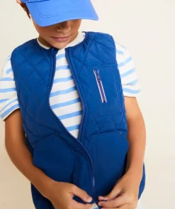 Blouson sans manches garçon matelassé bleu nuit