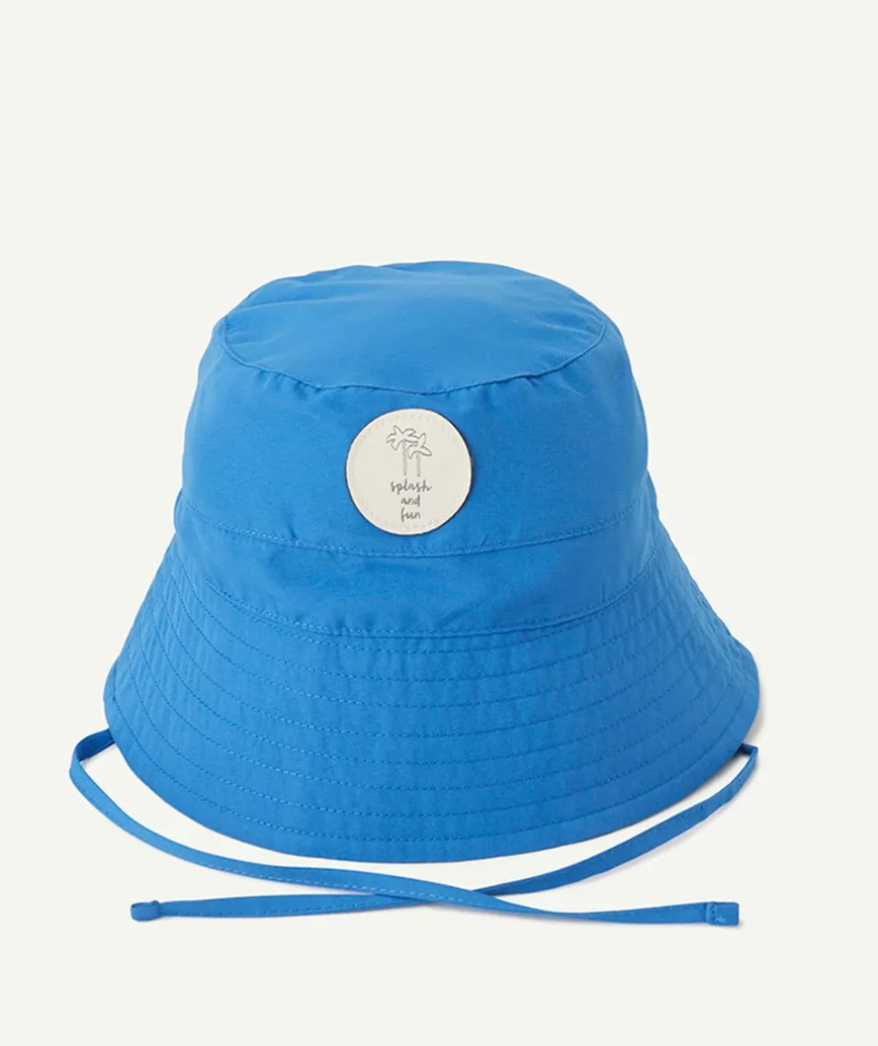 Bob anti-uv bébé garçon bleu avec cordons