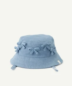 Bob bébé fille en coton bleu avec nœuds