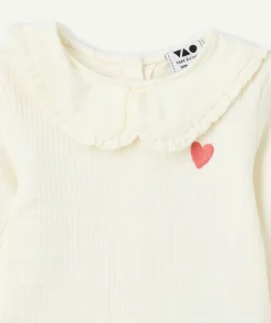 Body bébé fille blanc col volanté