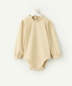 Body bébé fille à emmanchures longues beige