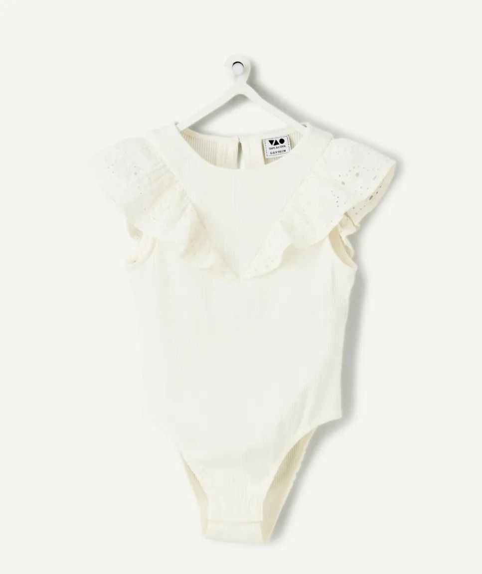 Body fille manches courtes en coton