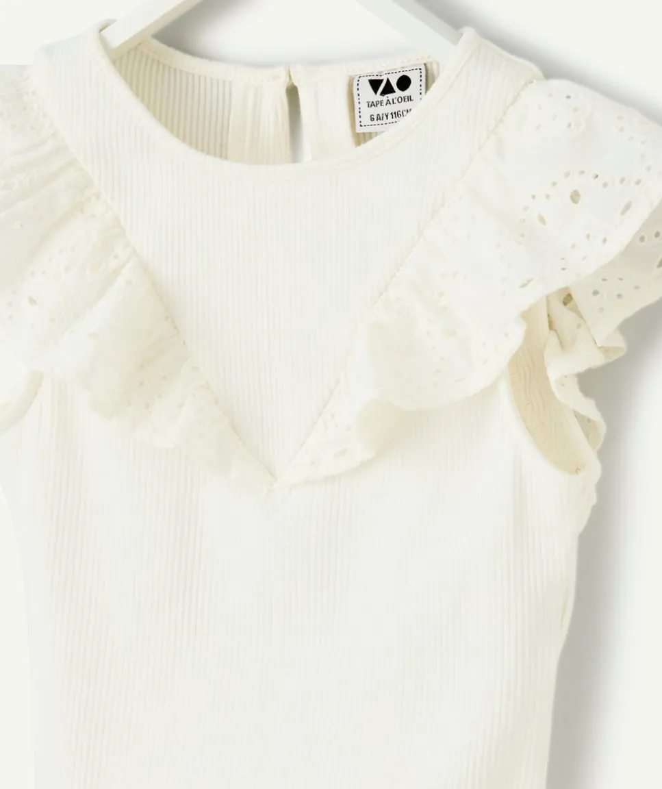 Body fille manches courtes en coton