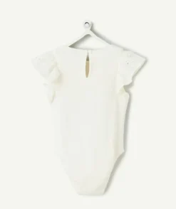 Body fille manches courtes en coton