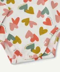Body manches longues bébé fille imprimé cœurs colorés