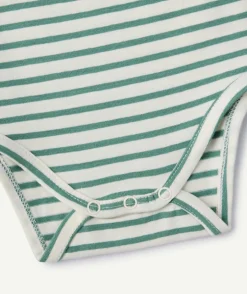 Body manches longues bébé rayé vert