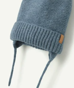 Bonnet bébé garçon en fibres recyclées bleu marine