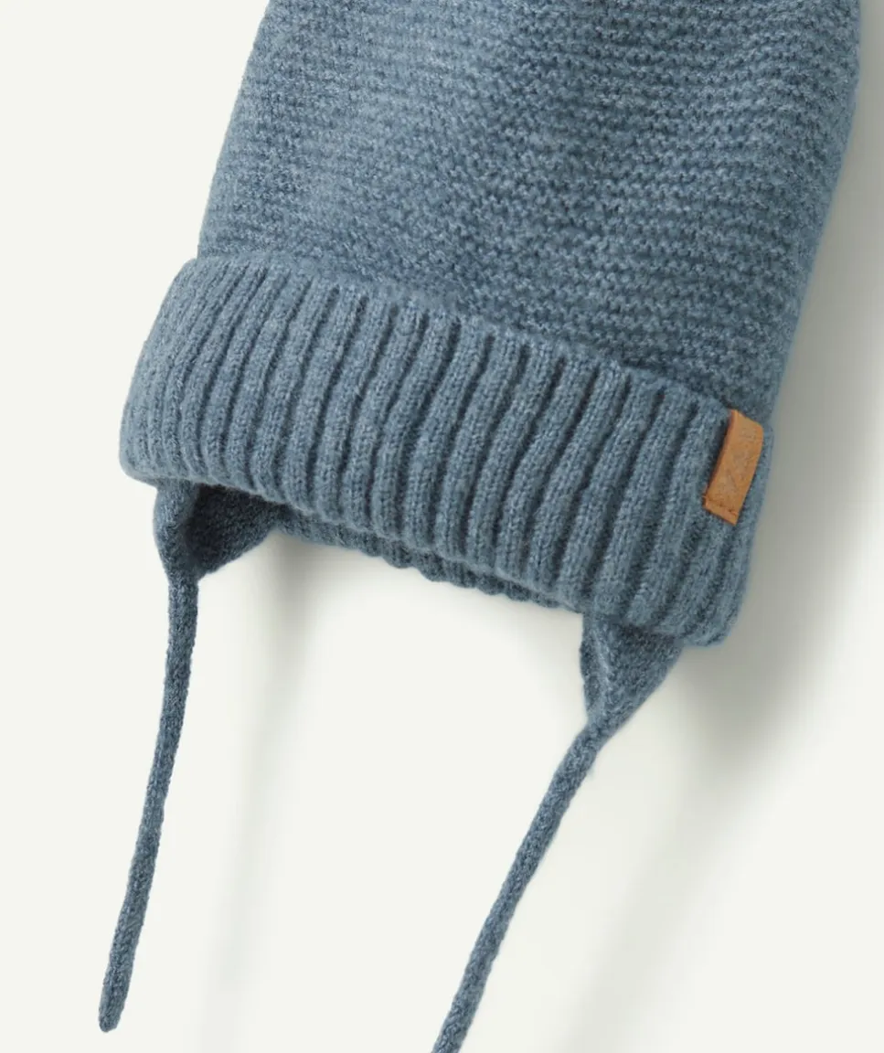 Bonnet bébé garçon en fibres recyclées bleu marine