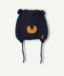 Bonnet bébé garçon ours bleu marine