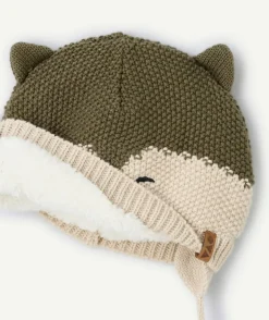 Bonnet bébé garçon tricoté motif renard