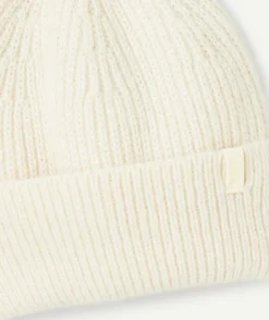 Bonnet beanie fille en fibres recyclées écru